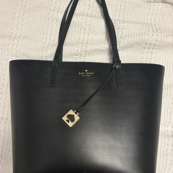 Kate Spade Black Structured Leather Tote - Picture 2 of 5